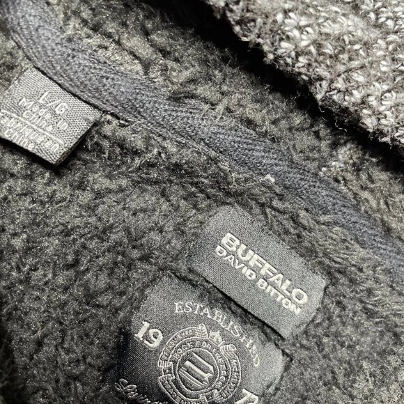 Buffalo David Bitton Weesamo Mens Dark Gray Long Sleeve Full Zip Hoodie Size L - Picture 3 of 9